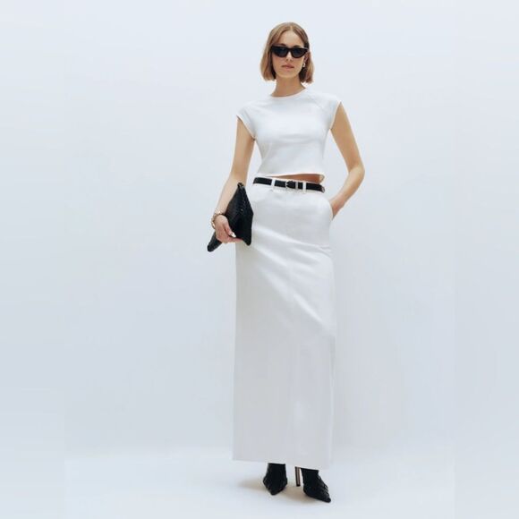 Reformation NWT Myles Maxi Skirt in the color Fior Di Latte size 26 - Picture 6 of 7